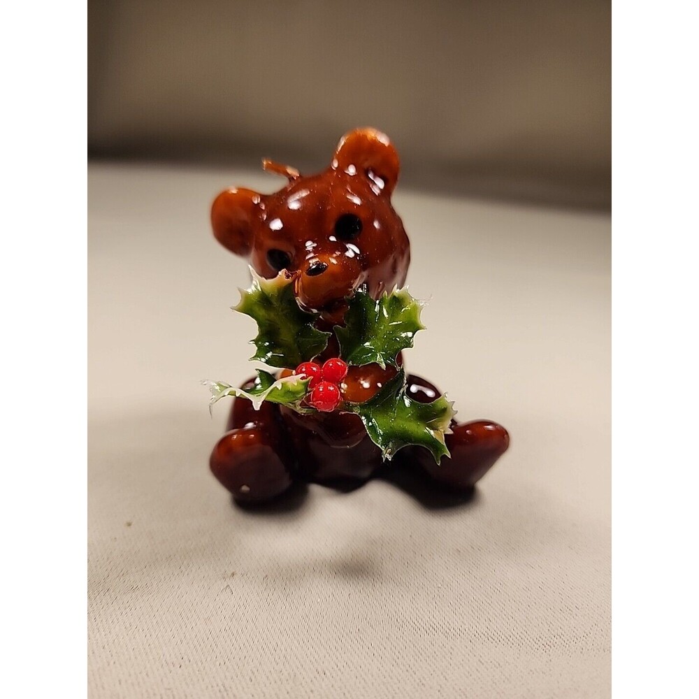 Vintage Lorelei Christmas Bear Candle Brown Gatlinburg TN Village Candles Ang